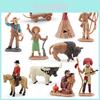 Wild West Themed Playset Featuring Chief Warrior Cowboy Indian Woman Tent Toy Set