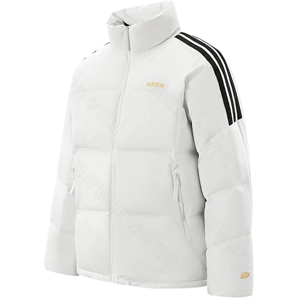 Adidas Down Jackets Men's White Stand Collar Moderate Puffer Jacket KB5639