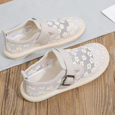 Summer Hollow Ladies Flat Shoe Retro Versatile Casual Shoes Outdoor Comfortable Breathable Walking Shoes Designer Women's Shoes