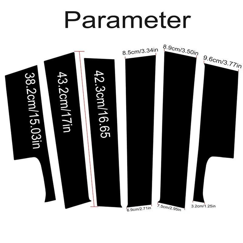 6 Pezzi Nero Opaco Montanti Colonne Auto Rivestimenti Adatti Per Jeep Compass 2007 2008-2017 Auto Porta Finestra Esterno Adesivi Decorazione