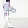 Leggings de yoga extensibles à imprimé rose bleu clair pour femmes, pantalon de fitness, de course, de sport, d'activité physique