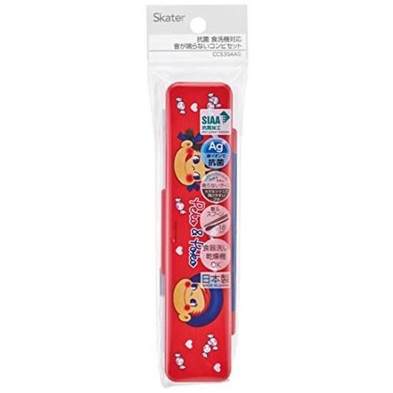 Skater combination set chopsticks spoon 18cm antibacterial Peko-chan made Japan CCS3SAAG-A