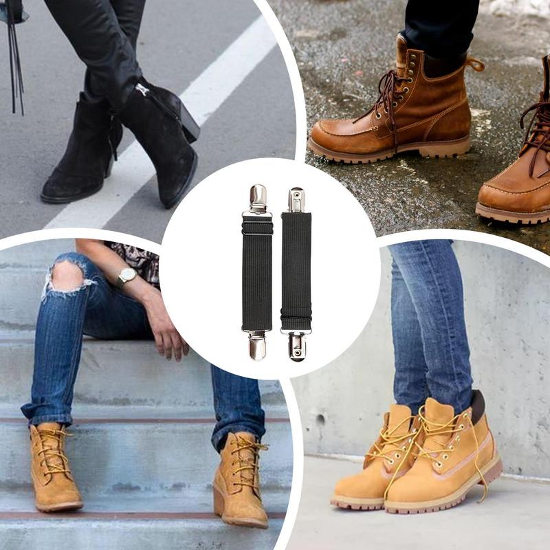Pants Straps Motorcycle Biker Jeans Adjustable Keeping Straps Motorcycle Riding Pant Clips Boot Straps Set Of 2 For Women Men