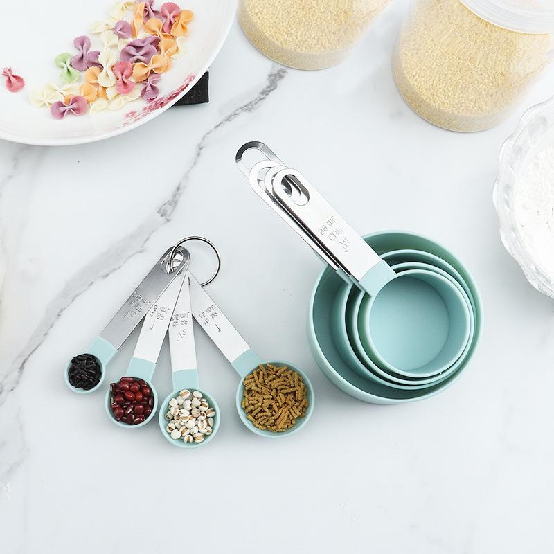 8-Piece Stainless Steel Measuring Cup & Spoon Set with Scale