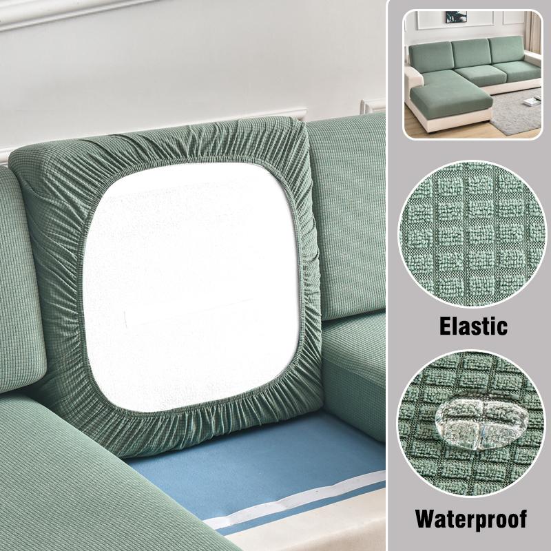 Water-Resistant Sofa Seat Cushion Slipcovers Sectional Couch Cushion Cover Stretch Non-Slip Furniture Protector For Kids, Pets