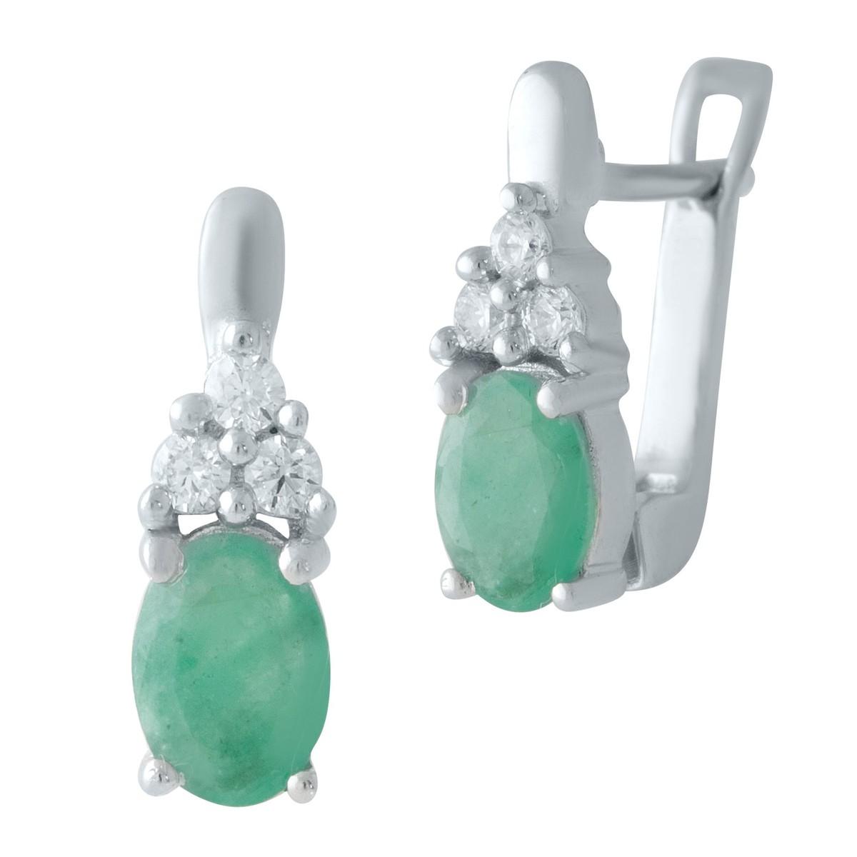 

Срібні сережки з натуральним смарагдом 1.517ct (2011040) смарагдовий