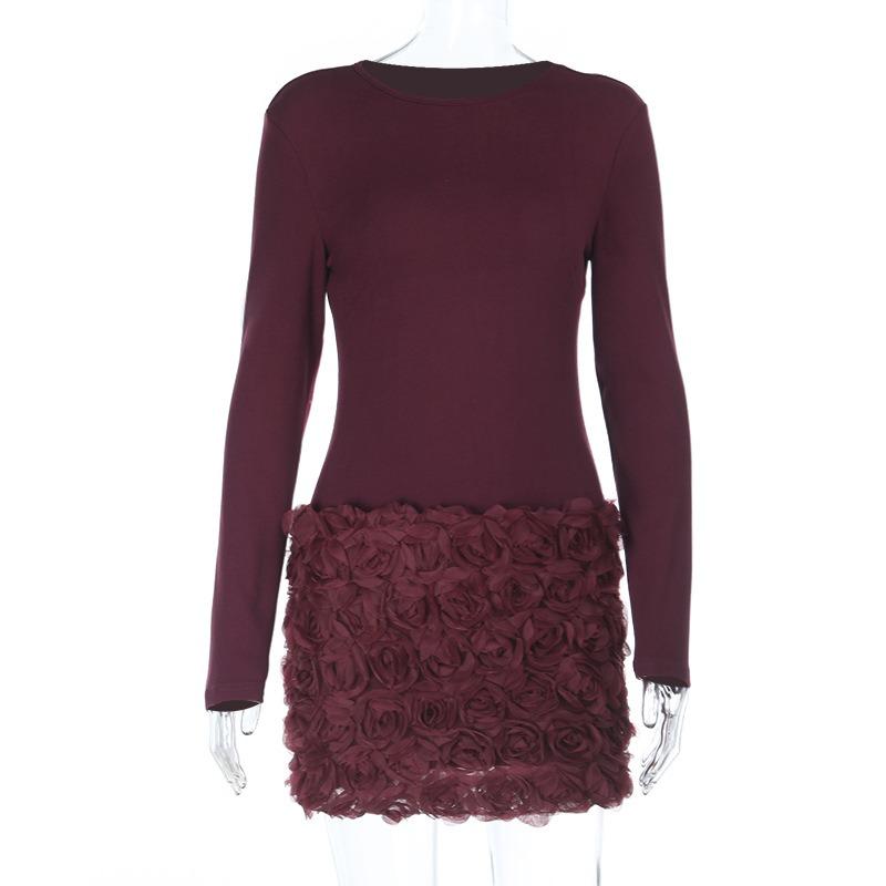 Three-dimensional Flower Texture Tube Top Dress Skirt Women's Summer New Waist Hip Wrap Dress Short Skirt