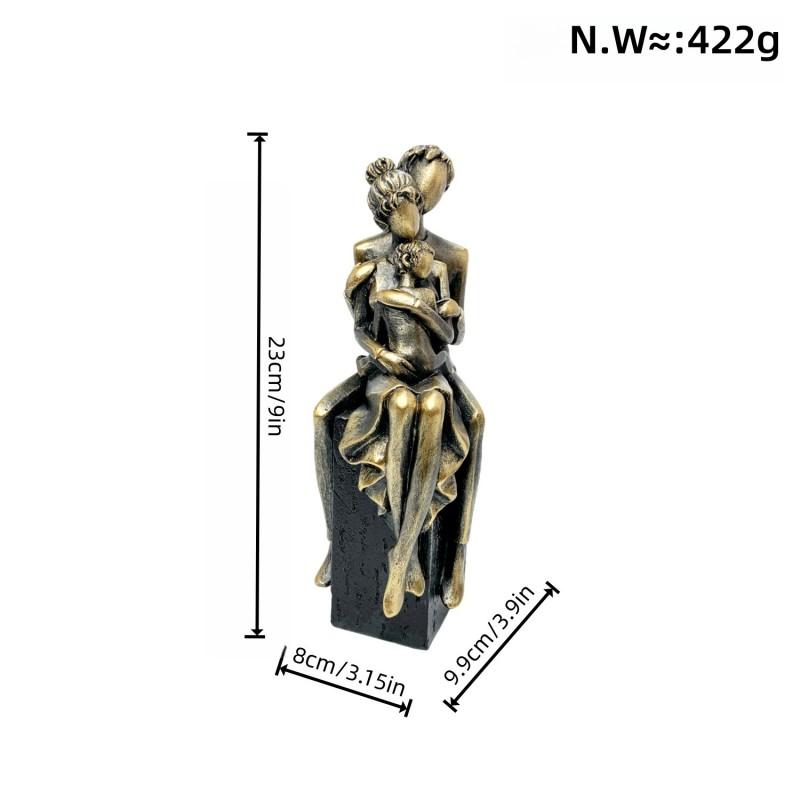 Family Of Three Resin Figurine Home Decor Nordic Style Couple Mother Gift Statue