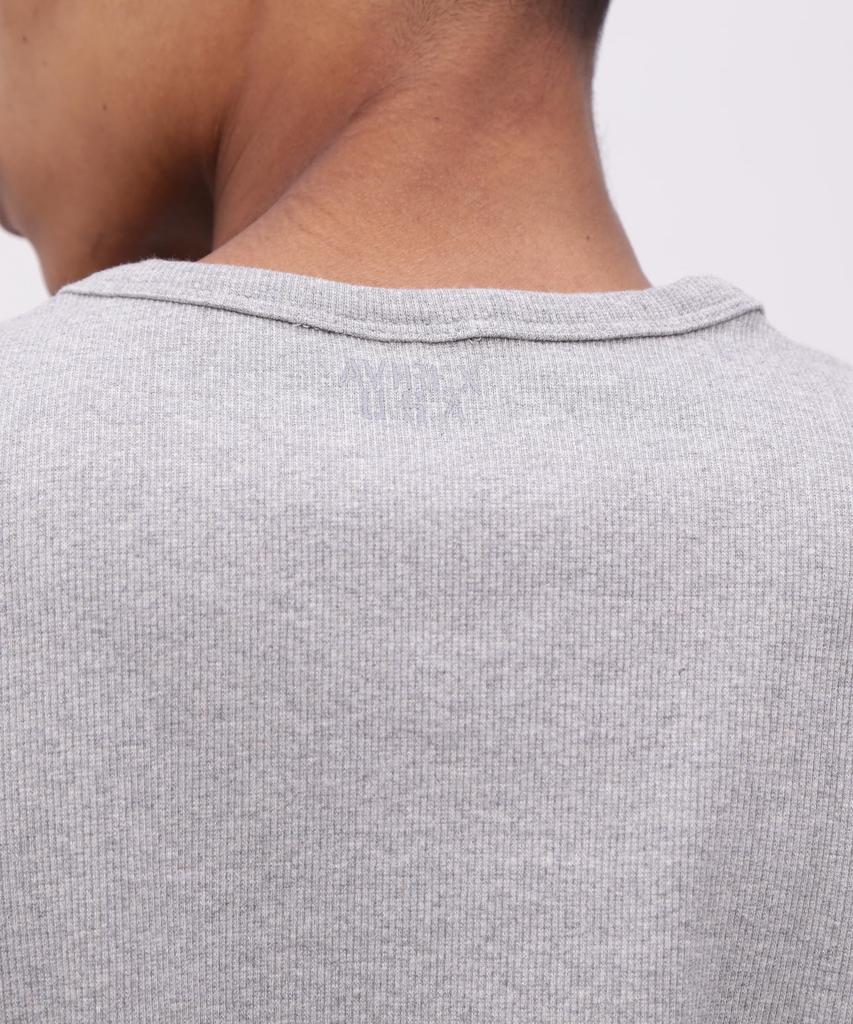 AVIREX DAILY RIB SAME COLOR V-NECK T-SHIRT Men's S 020 Gray 783-5934022