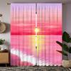 Beach Under Pink Sunset Printed Curtains Christmas Decorations Daily Home Room Curtain Polyester