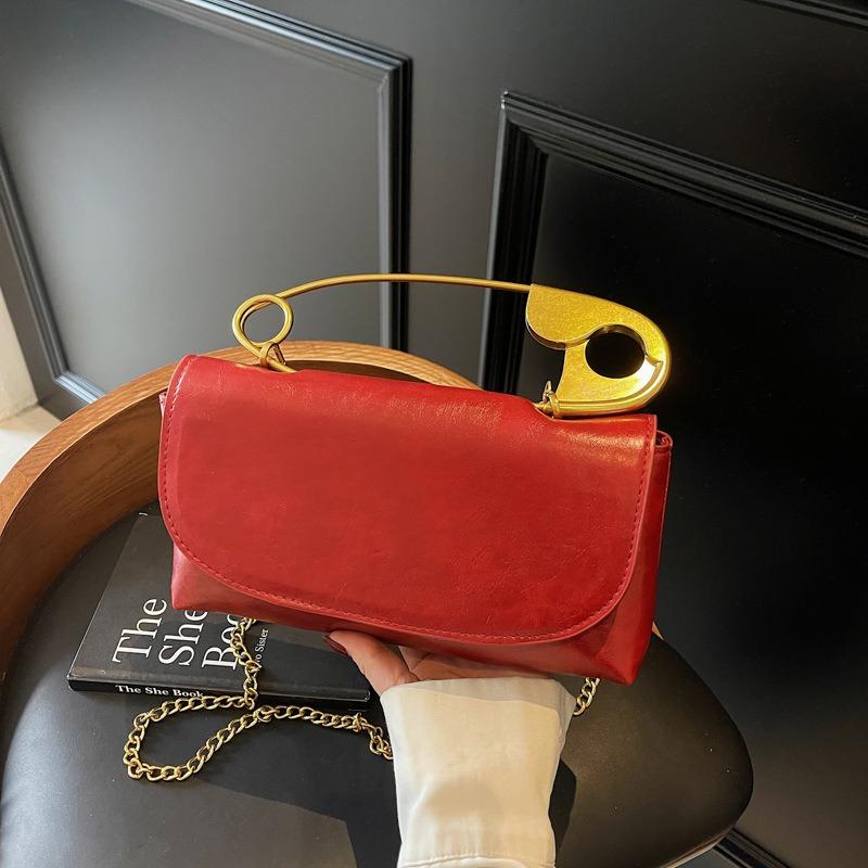 New creative personalized paper clip niche women's handbag shoulder bag chain messenger bag
