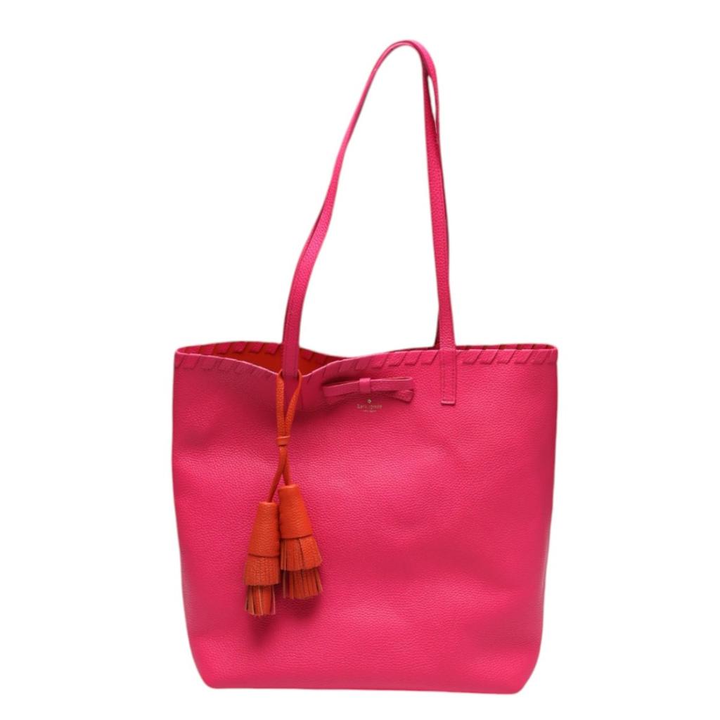 Kate Spade Tote Bag Leather Shoulder Bag with Tassel Leather Pink Used
