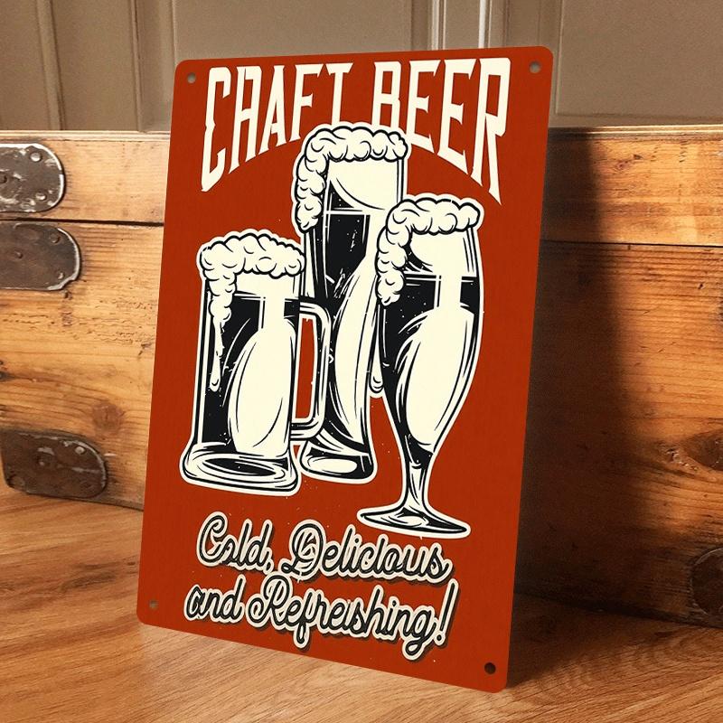 

1 piece of vintage-style beer-themed tin plaque, suitable for bar and restaurant wall decoration, creative home living room back (as the picture,20x30cm)