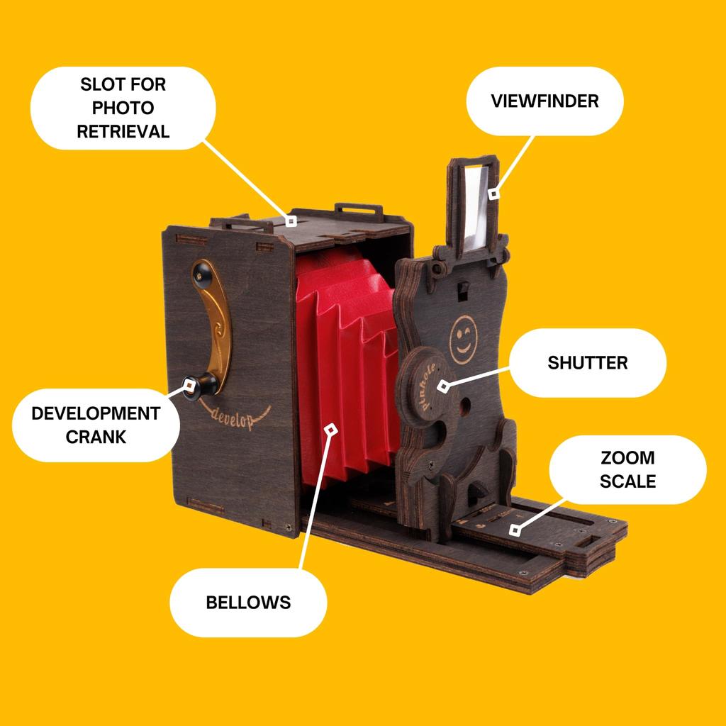 JollyLook Pinhole Mini Instant Film Camera DIY Kit, Stained Brown JLK001