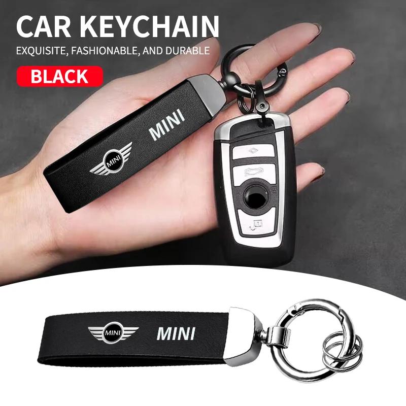 Skórzany Brelok do Kluczy Samochodowych Pierścień Breloka Uchwyt na Klucze Akcesoria Do Mini Cooper JCW Works F54 F55 F56 F57 F60 R50 R52 R53 R55 R56 R57