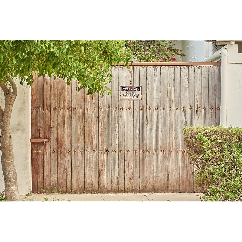 Funny Novelty Garage Beware Sign Warning Does Not Play Well with Liberals Sign Funny Sarcastic Metal Tin Sign Retro Vint 8 x 12 in