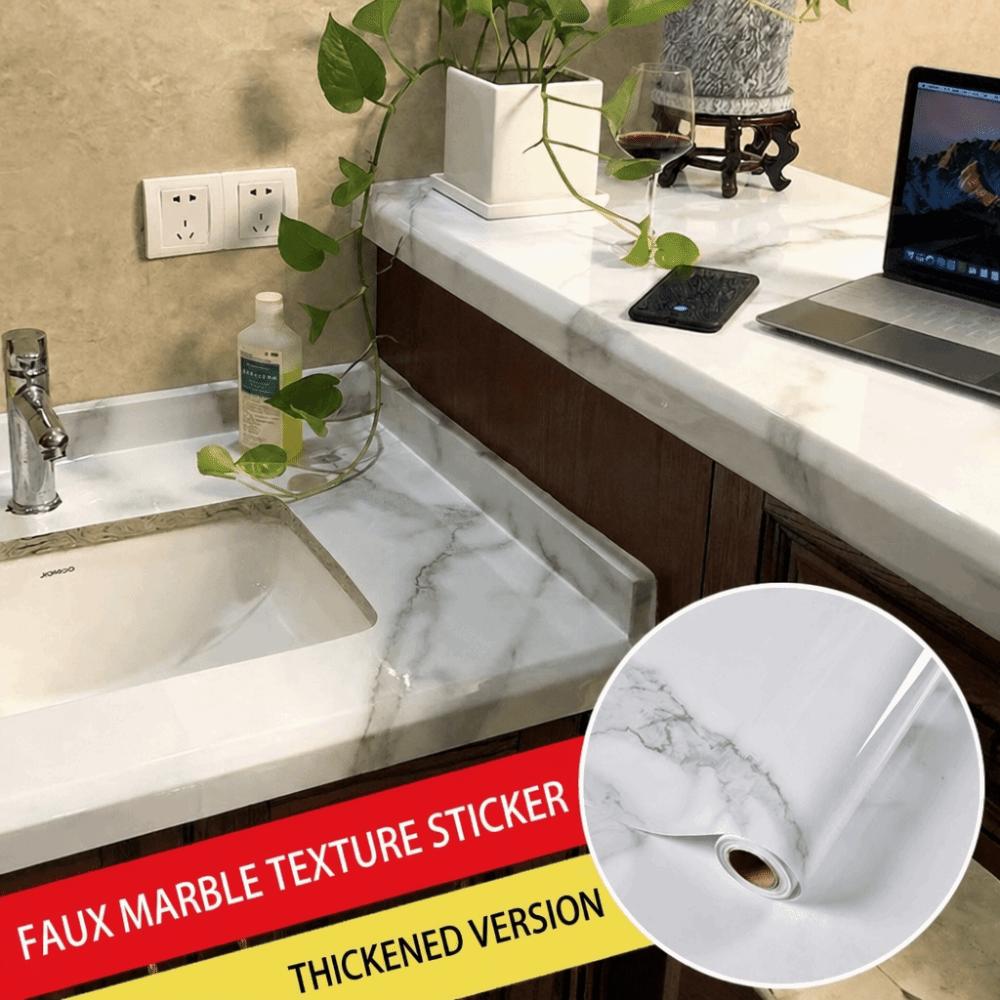 40/60cm Marble Grain Stickers Oilproof Self-Adhesive Decorative Film Waterproof Stickers Desktop