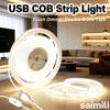 1-5M USB Power COB LED Strip Light Touch Switch Dimmable For Indoor Lighting Living Room Bedroom Wardrobe TV Background Kitchen