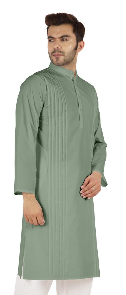Atasi Cotton Kurta Solid Ethnic- Festive Long Shirt W  Pintuck Traditional Indian Wear For