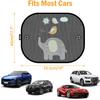 Protetores Solares para Carro para Bebê, Pacote com 2 Protetores de Janela de Malha para Bebês, Crianças, Animais de Estimação com Estampas de Animais Fofos, Telas de Janela Lateral para SUVs, 17"x14" Universal para Sol de Carro