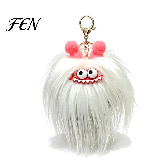 Backpacks Decorative Accessory Long Haired Plush Creature Keychain, Cartoon Plushie Bag Charm, Furry Keyring Pendant for Handbags Keys Fluffy Bags