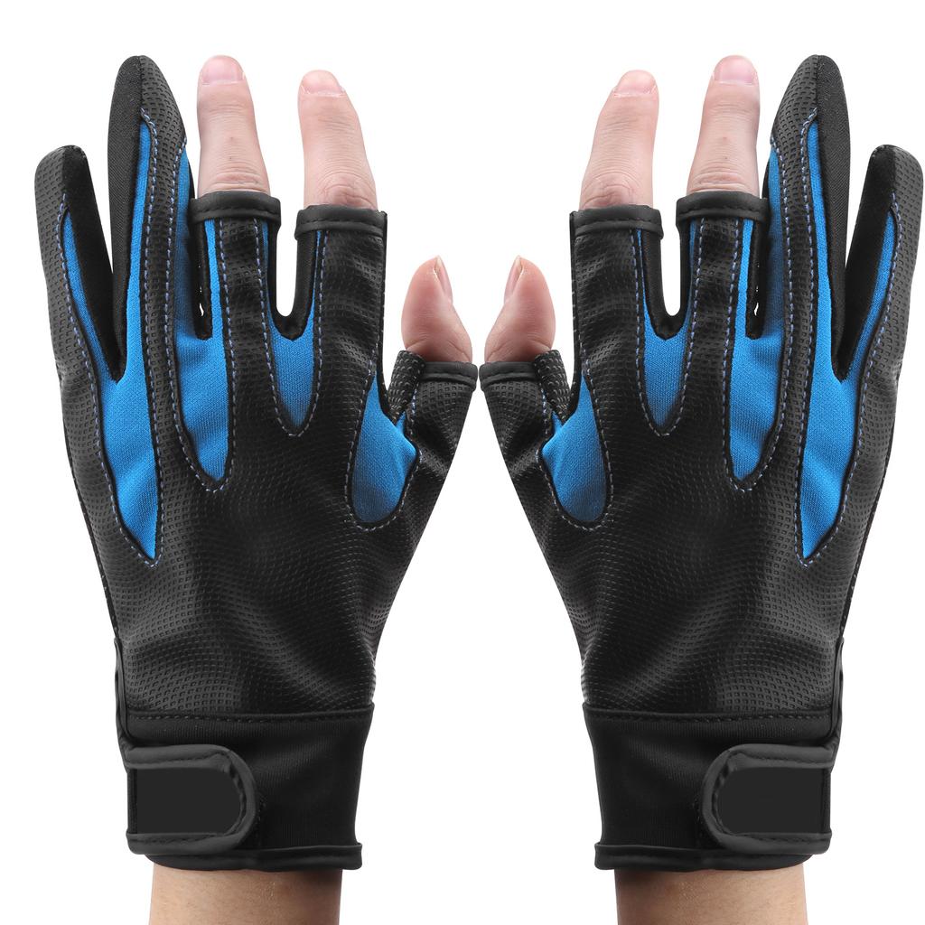 1 Pair Fishing Gloves 3 Cut Finger AntiSlip Sports Hand Equipment for Outdoor Angling