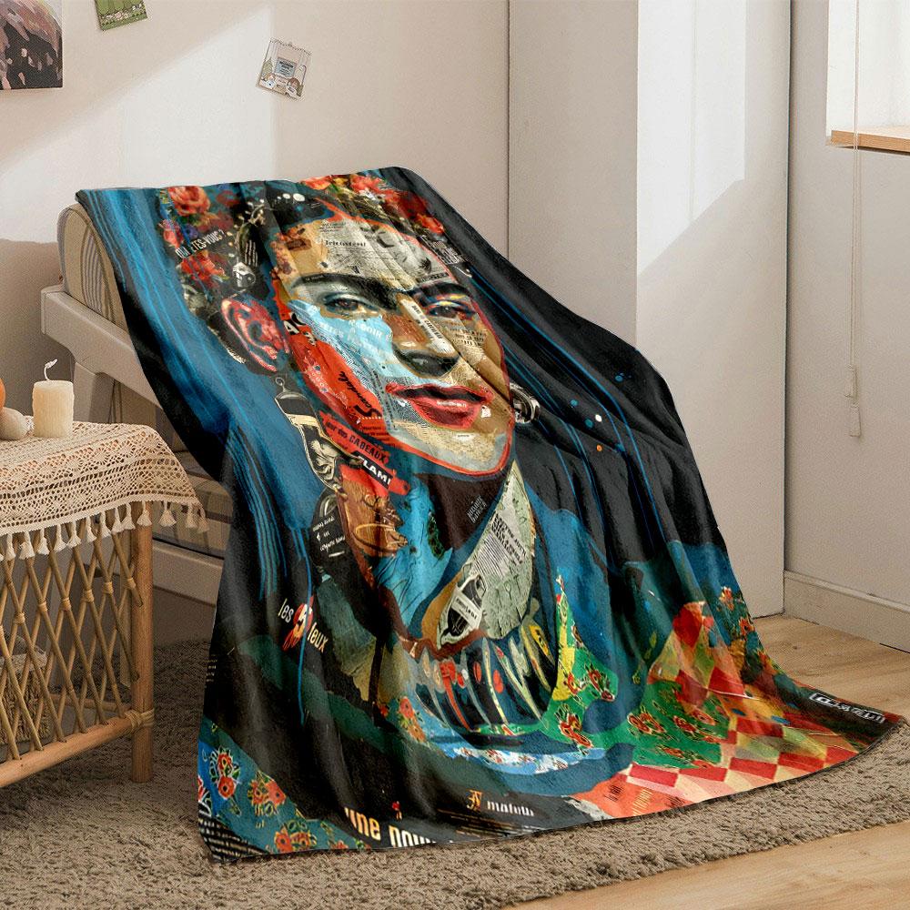 Frida Kahlo Collage Art Blanket bedroom Blanket for Livingroom Couch lunch break Soft Cozy throw for Friend's festival Gift