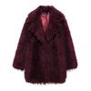 Women's Turn Down Collar Long Sleeve Faux Fur Coat Regular Fit European Fuzzy Outerwear