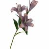 3 Têtes de Fleurs Lys Artificiels Longueur 73cm Style Luxe Léger Tige de Lys Simulation Finition Peinture à l'Huile Bouquet de Lys en Soie