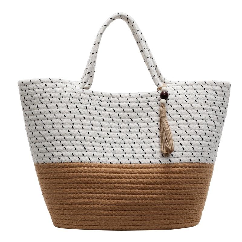 Large Capacity Bag Women's 2025 New Holiday Woven Vegetable Basket Hand Bag Large Capacity Tote Bag