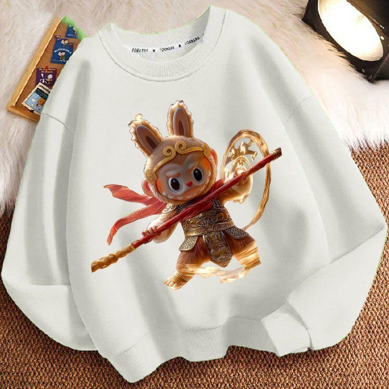 

Fashionable Round-neck Hoodies for Children, Long-sleeved Loose Hoodies for Boys and Girls Spring and Autumn 110