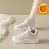 Winter Warm Snow Boots for Women Non-Slip Chunky Platform Sneakers With Faux Fur Lined Lace-Up Tennis Walking Shoes Women's Comfortable Short Booties