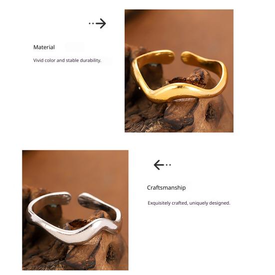 Thumb Ring Irregular Line Shape Adjustable Opening Design Finger Ring Stainless Steel Finger Band Versatile Jewelry Gift