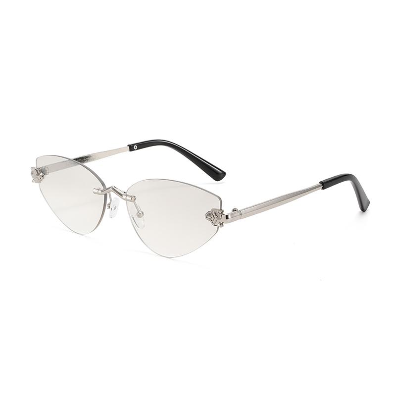 Rimless Cat Eye Metal Sunglasses Women Men Gradient High-quality Brand Sun Glasses Travel Outdoor Party Lady Man Eyewear UV400