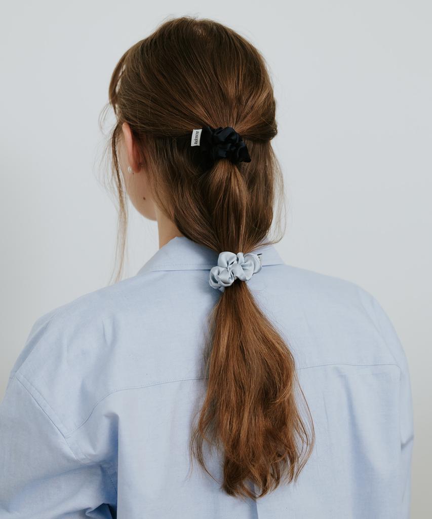 Ttudement Satin Scrunchie Set Navy/L.Blue