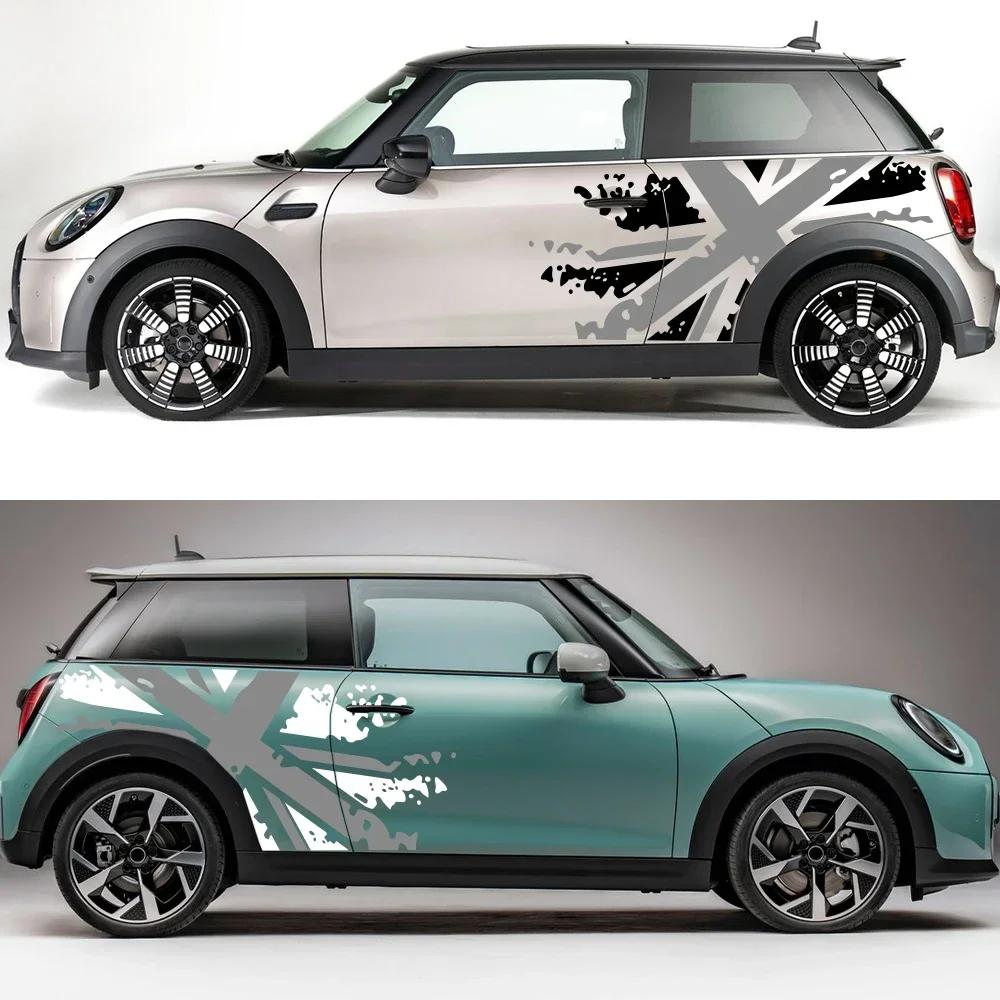 Car Body Side Sticker Splash Union Jack Flag Decor Decal Universal For MINI Cooper S One Countryman F54 F55 F56 R55 R56 R60