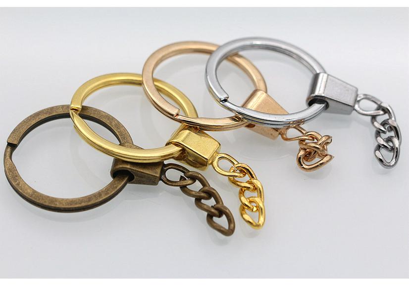Handmade DIY Keychain Kit: Flat Ring & Square Chain A341