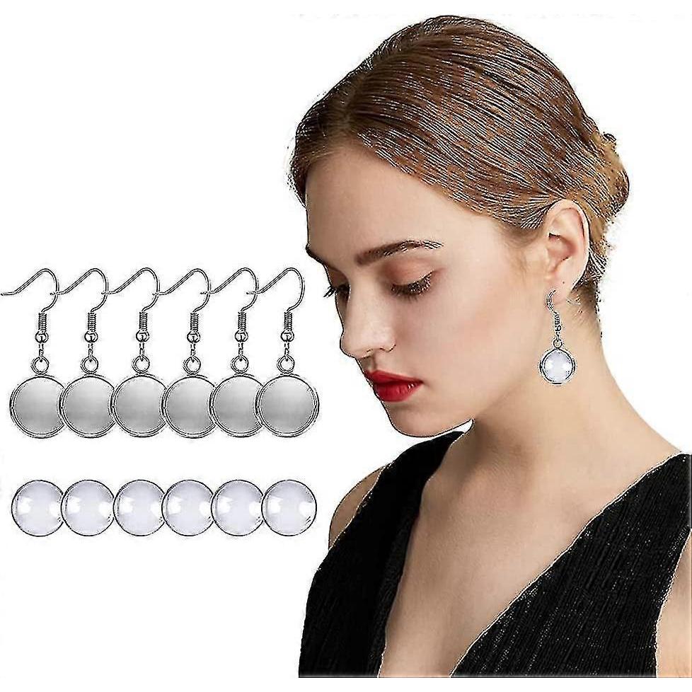 20 Round Round Earrings Installation Kit Ear Plugs Baffle Bac Convex Circles Are Used To Make Earring Accessories