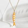 Cute Exquisite Colorful Fish Pendant Necklaces For Women Girls  Stainless Steel Necklace Summer Beach Jewelry Gift