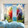 2 Pcs   Versatile Polyester Transparent Curtains for Home Decoration Strawberry House for Use In Bedrooms and Living Rooms