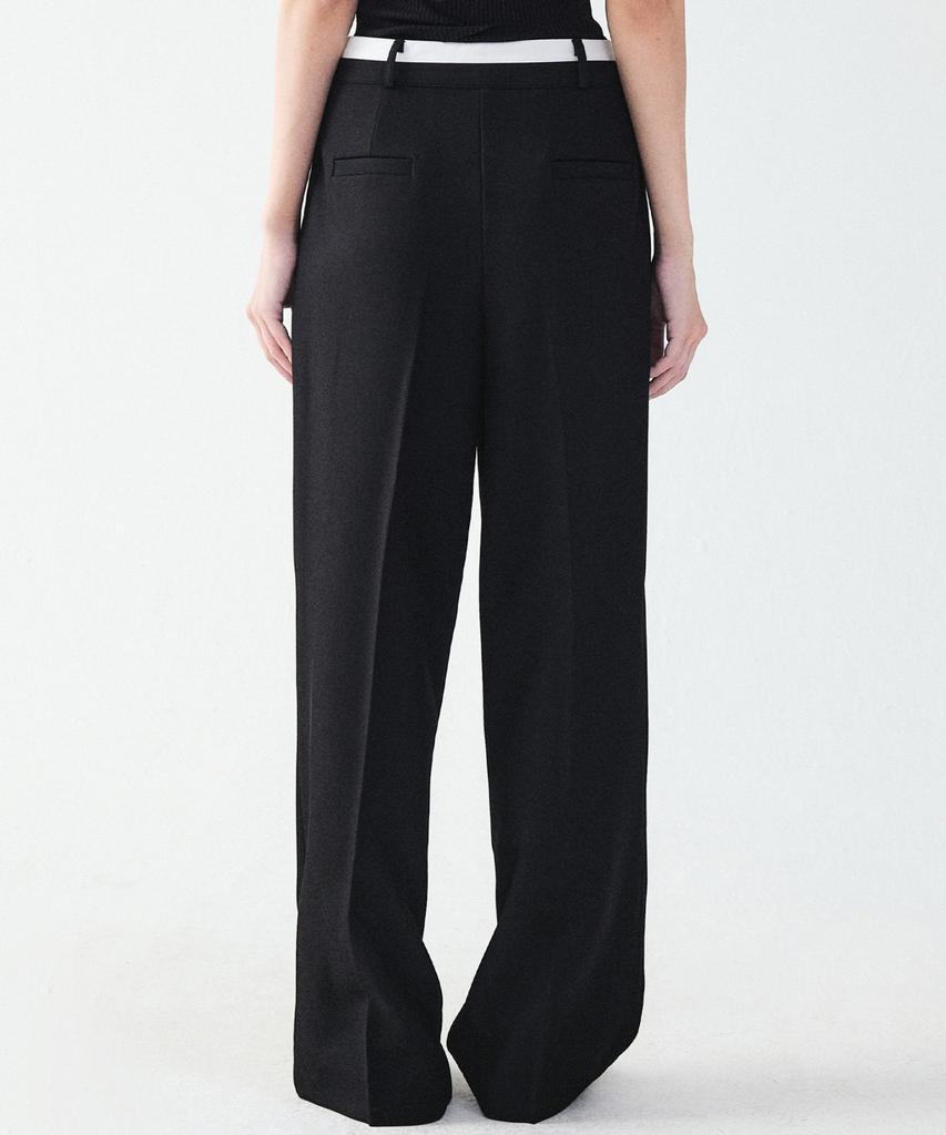 Nigaennikol Double Waistband Slacks_Black
