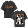 Washed Vintage Anime Haikyuu Kotaro Bokuto T-shirt Retro Manga Oversized T Shirts High Quality Cotton T-shirts Unisex