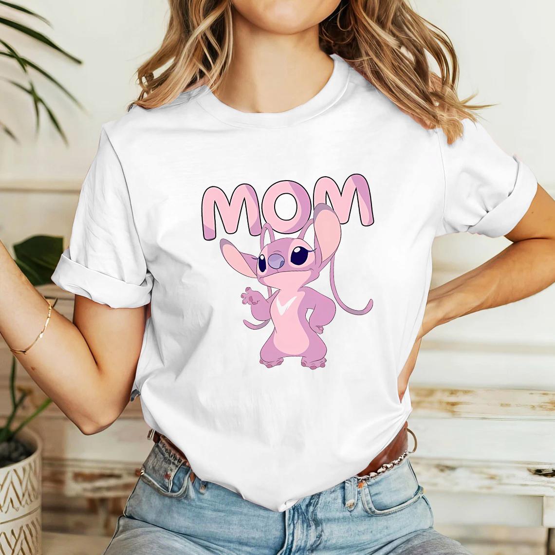 

Harajuku Aesthetic Unisexs Summer Tshirt Street Style Leo and Stitch Family Costume Unisex Casual Trendy Halloween S