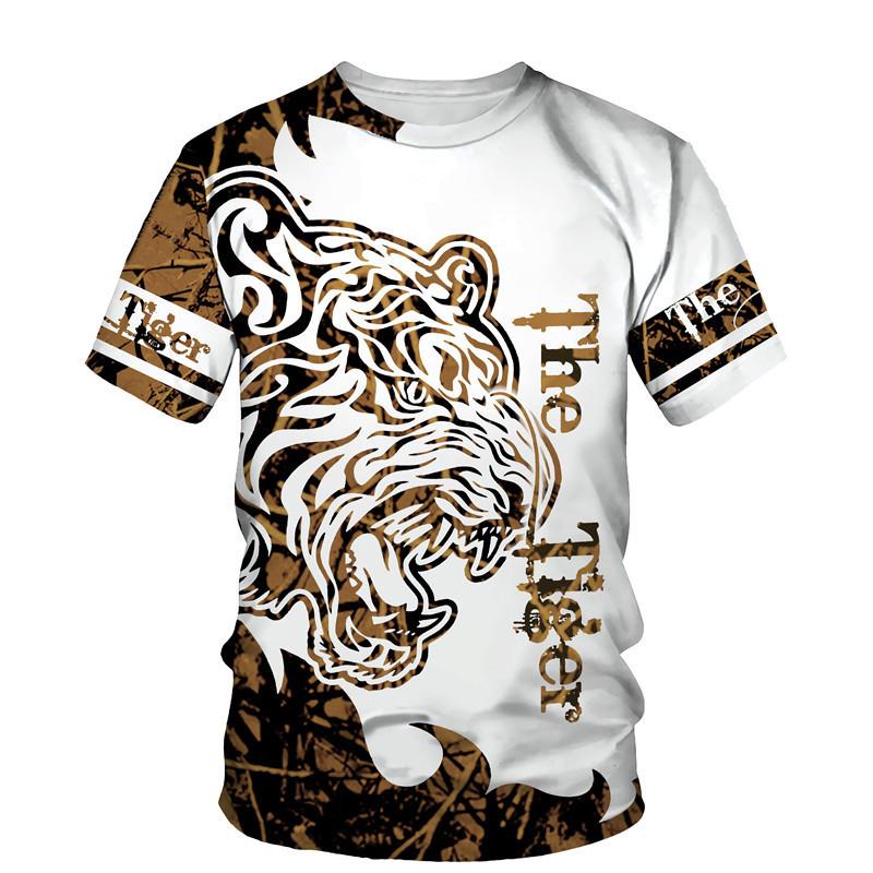 

Животное Тигр 3D Принт Футболки Лето Мужчины Женщины Повседневная Мода Уличная Одежда Оверсайз Футболка с Коротким Рукавом 6xl