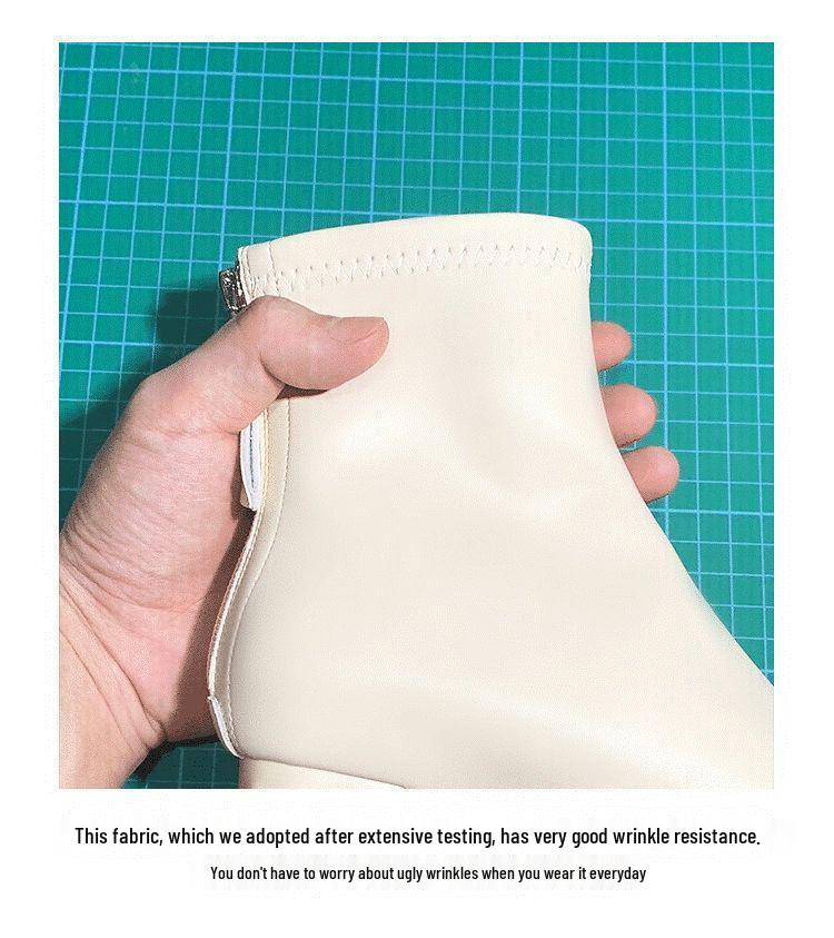 Damen Chunky Heel Chelsea Stiefeletten 2025 - Temperamentvolles Weiß, Mittelhoher Absatz, Herbst/Winter Stylisch Schlanke Passform