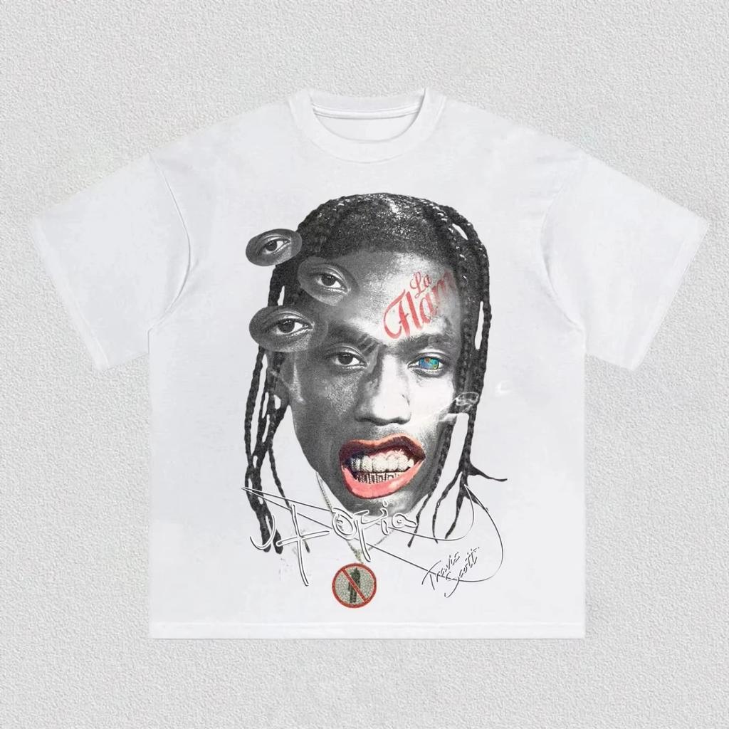 Travis Scott Y2K Graphic 100 Cotton Unisex 2026 Fashion Crew Neck Short Sleeve HipHop Tee Fan Gift Women And Unisex Tshirt