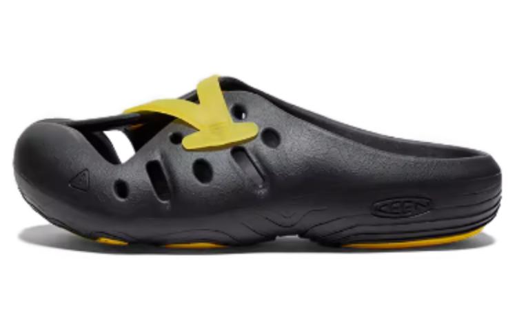 Keen YOGEEZ Rubber Sole No Special Function Closed Toe Slippers Unisex Black Yellow 1029369 44.5