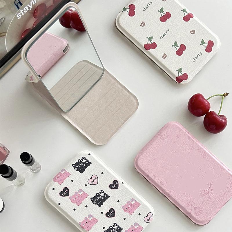 Portable Mini Makeup Pocket Mirror Adjustable Angle Desktop Small Folding Cosmetic Mirrors High Definition Women Vanity Tools