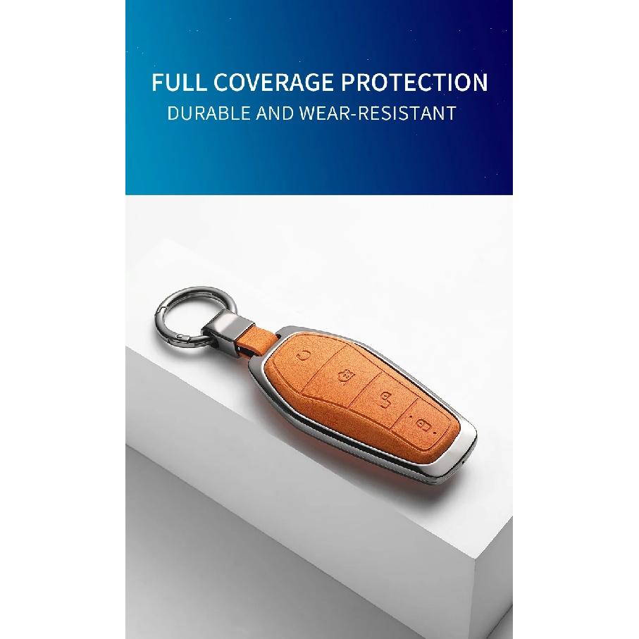 Zinc Alloy Car Remote Key Cover BYD Song PLUS Han EV Max Tang DM Qin PLUS Yuan Dolphin Atto 3 Keychain Car Accessories