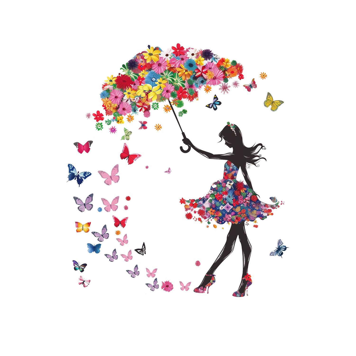 

Loveliness Butterfly Girl Children s Room Living Room Porch Wall Stickers Self-adhesive Switch Sticker
